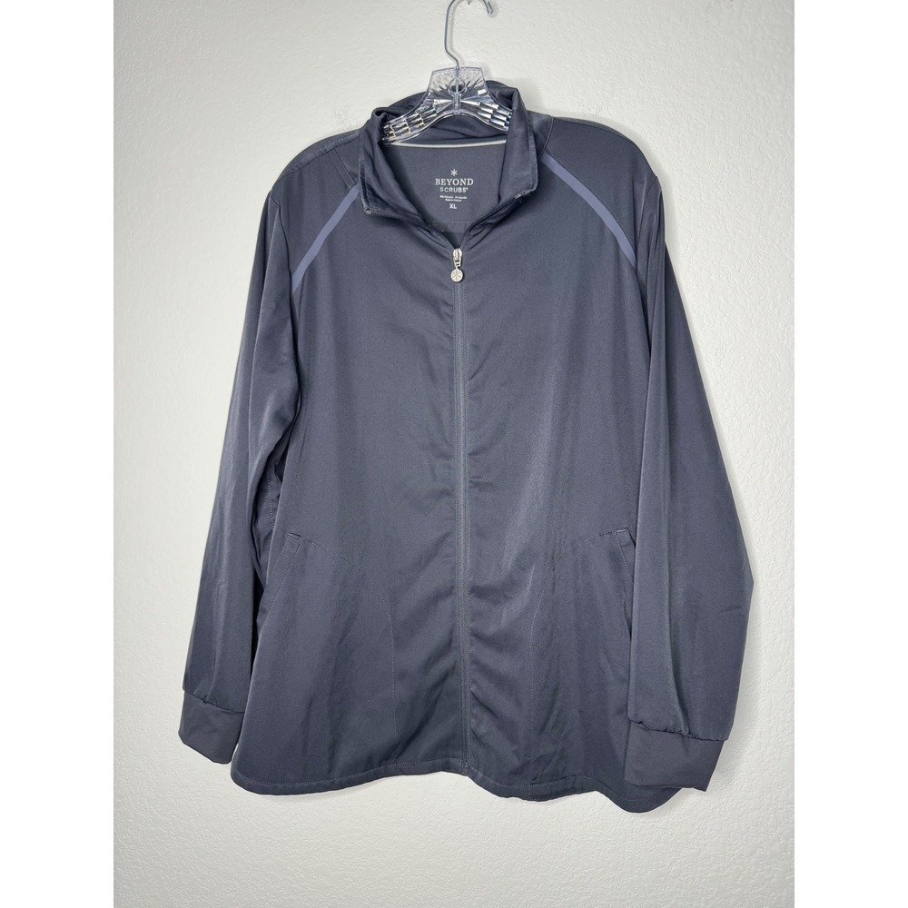 Beyond Scrubs Womens XL Gray Full Zip Active Scrub Jacket Style 6900SB Charcoal